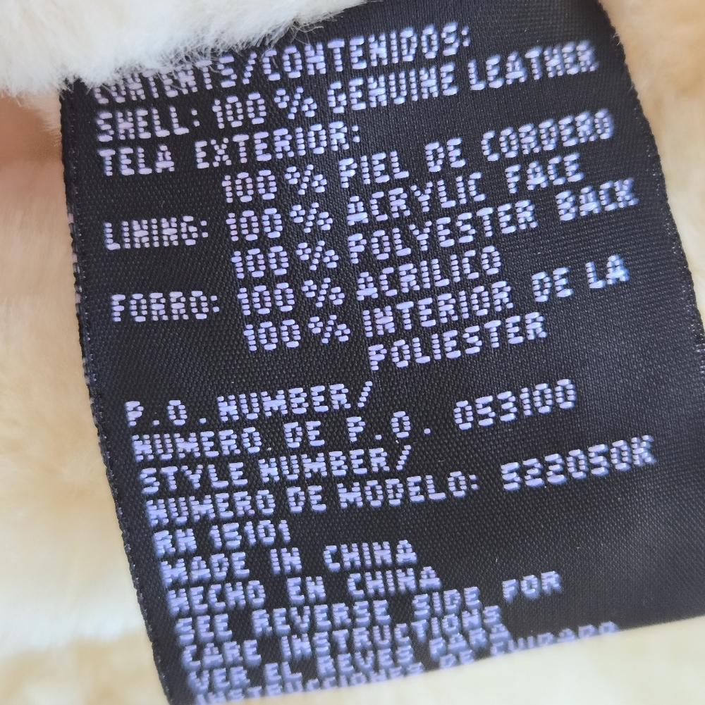 Hudson Place Genuine Suede Leather Hooded Shearling Jacket Tan Large - Picture 7 of 9